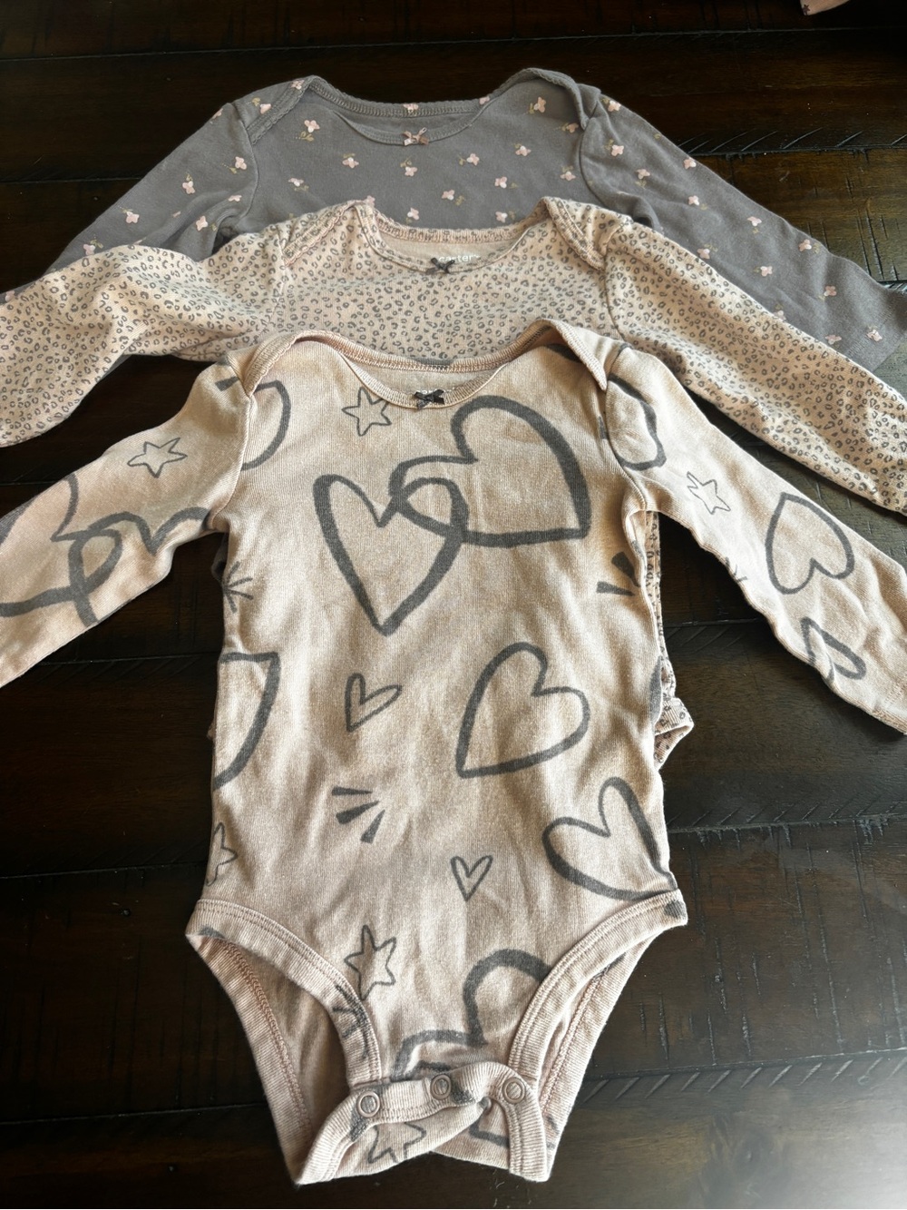 3 Piece One-Piece Bodysuit - Pink, Brown